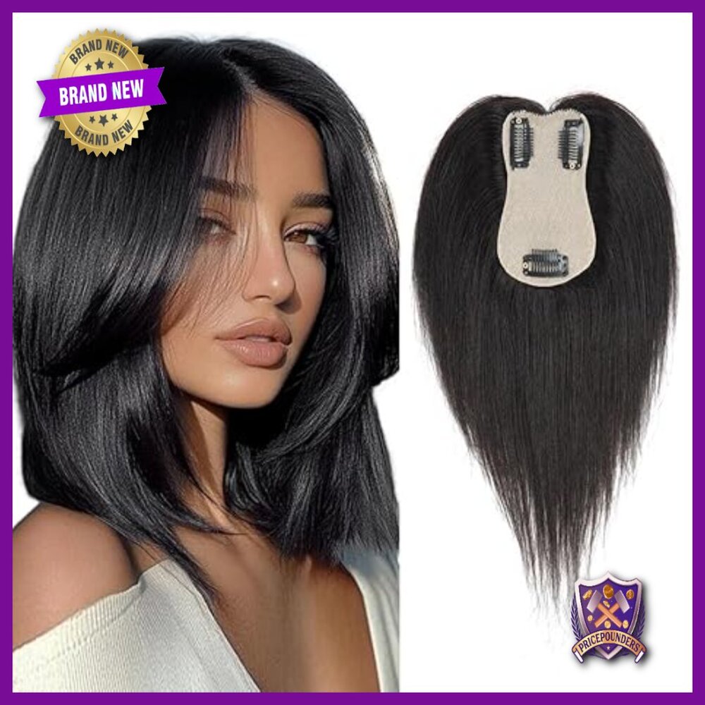 Lightweight Human Hair Topper 8 Inch T-Type Base 28g Natural Volume